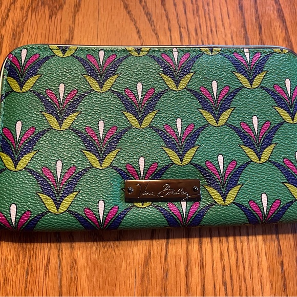 Vera Bradley Green and Pink Patterned Wallet - Picture 3 of 7